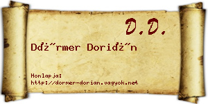 Dörmer Dorián névjegykártya